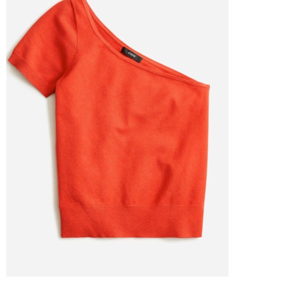 J Crew One-Shoulder Stretch Sweater - Size L - NWT